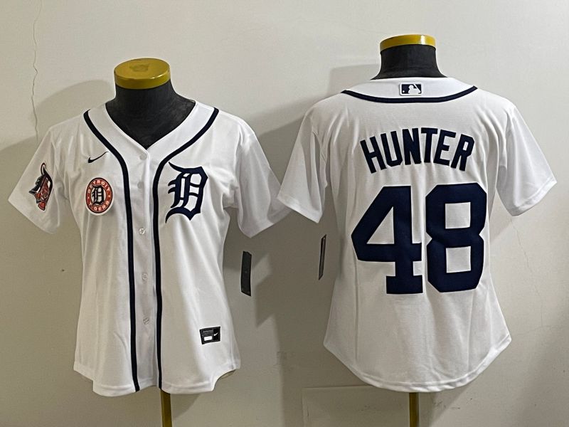 Youth 2025 Detroit Tigers 48 Hunter White Game Nike MLB Jersey style 6
